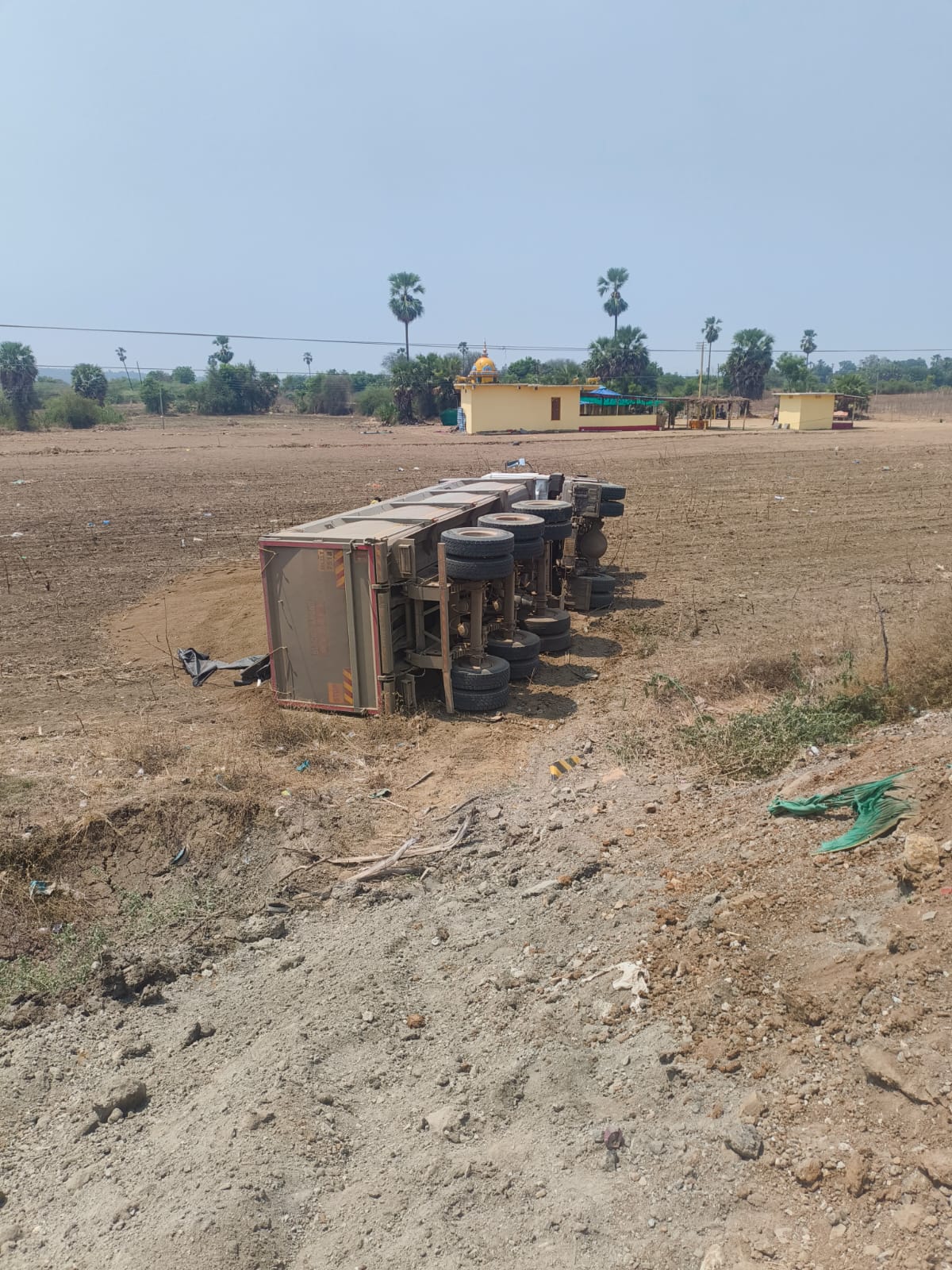 सिरोंचा–धर्मापुरी मार्गावर ट्रकचा अपघात ; चालक जखमी